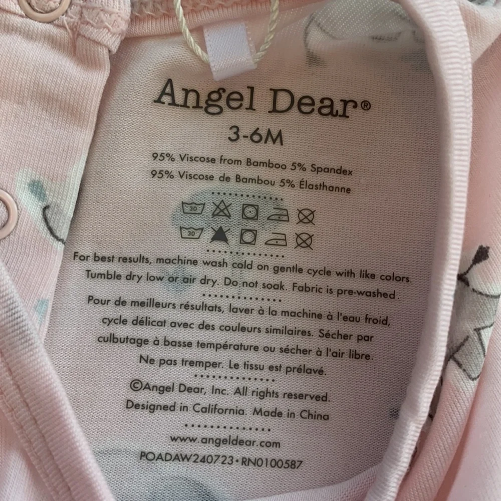 NWT Angel Dear Pink Dress and Bloomers GRAY ELEPHANTS 3-6M Bamboo